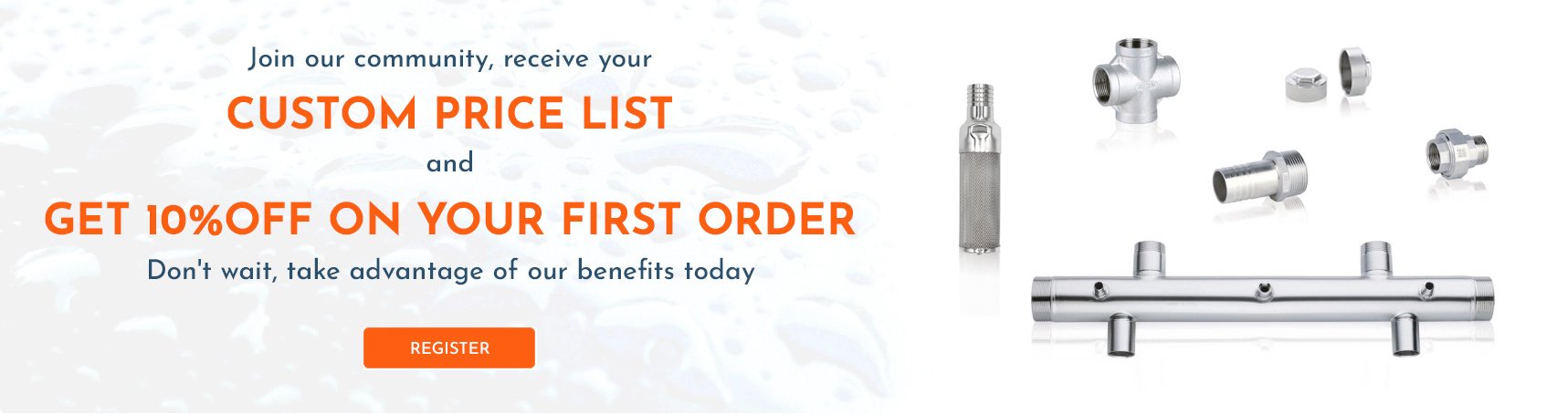 Promo and personalized price list | Water Fitters