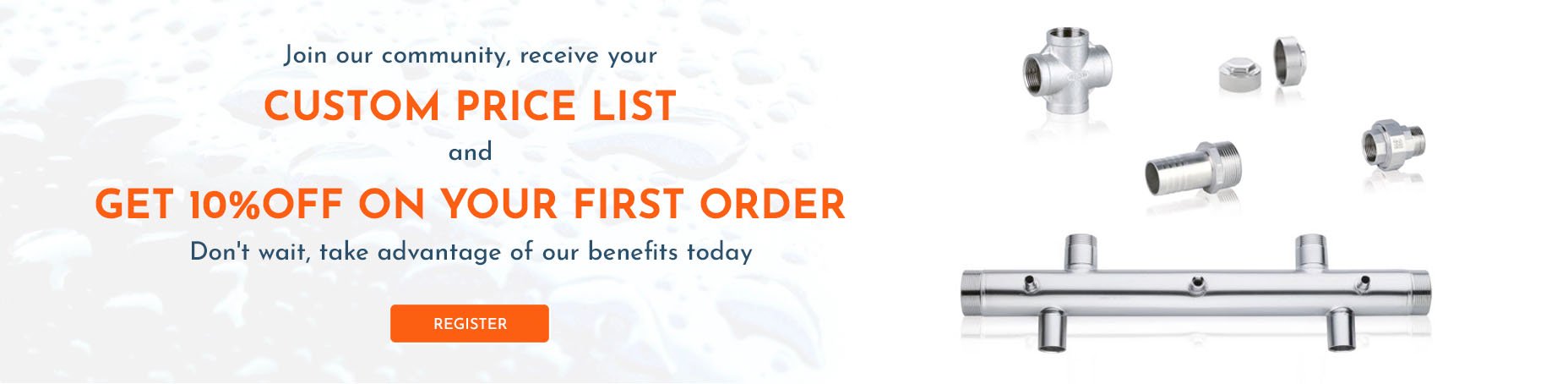 Promo and personalized price list | Water Fitters