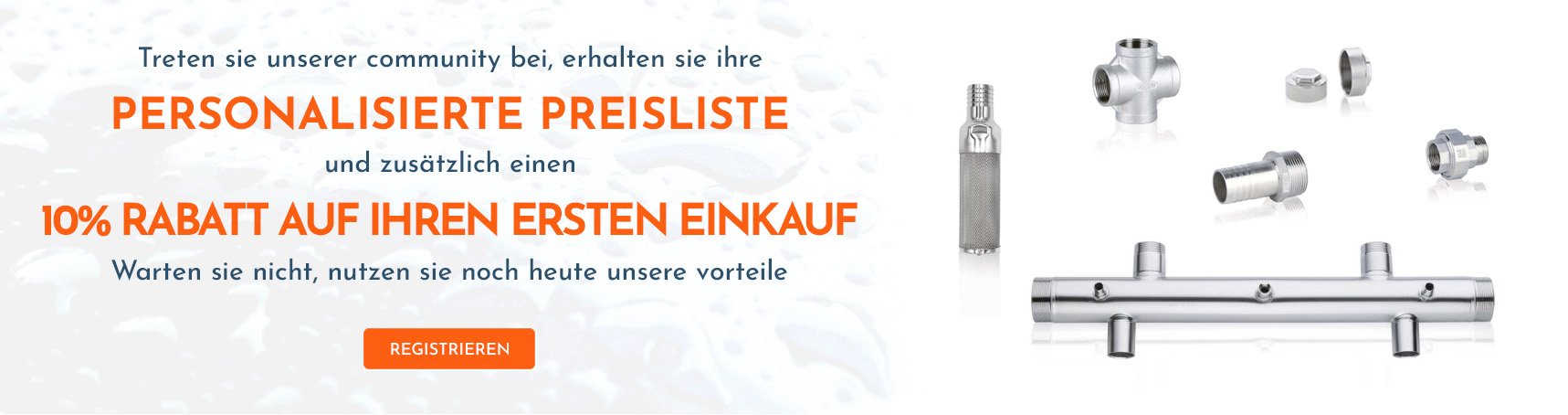 Personalisierte Preisliste und 10% Rabatt | Water Fitters