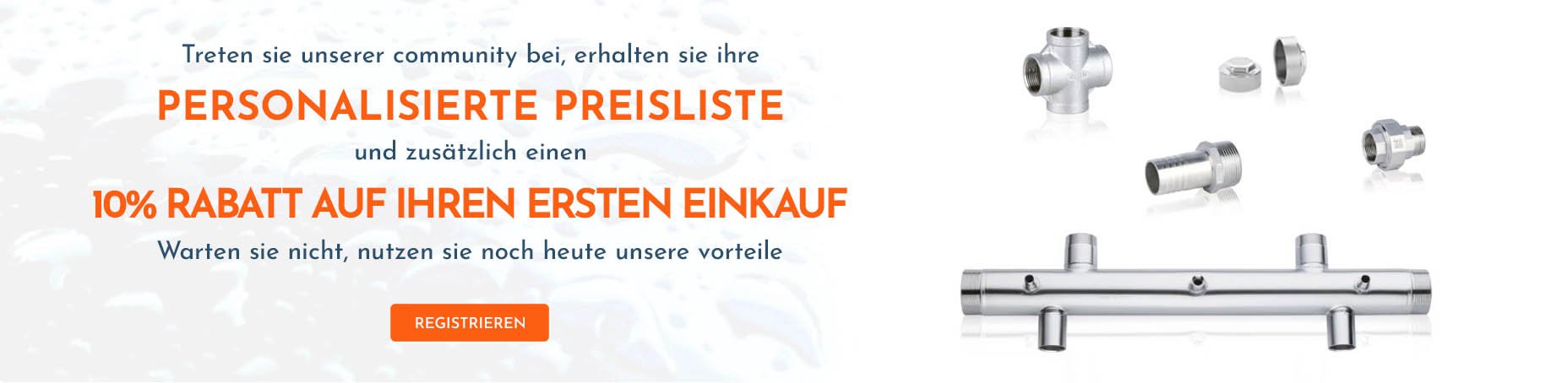 Personalisierte Preisliste und 10% Rabatt | Water Fitters