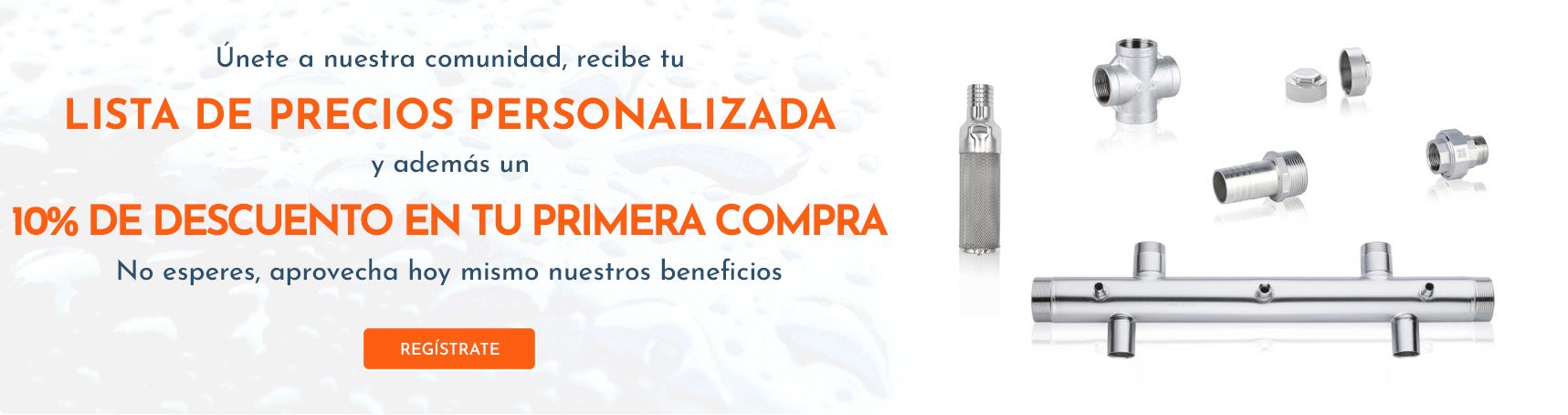 Lista de precios personalizada y un 10% de descuento | Water Fitters