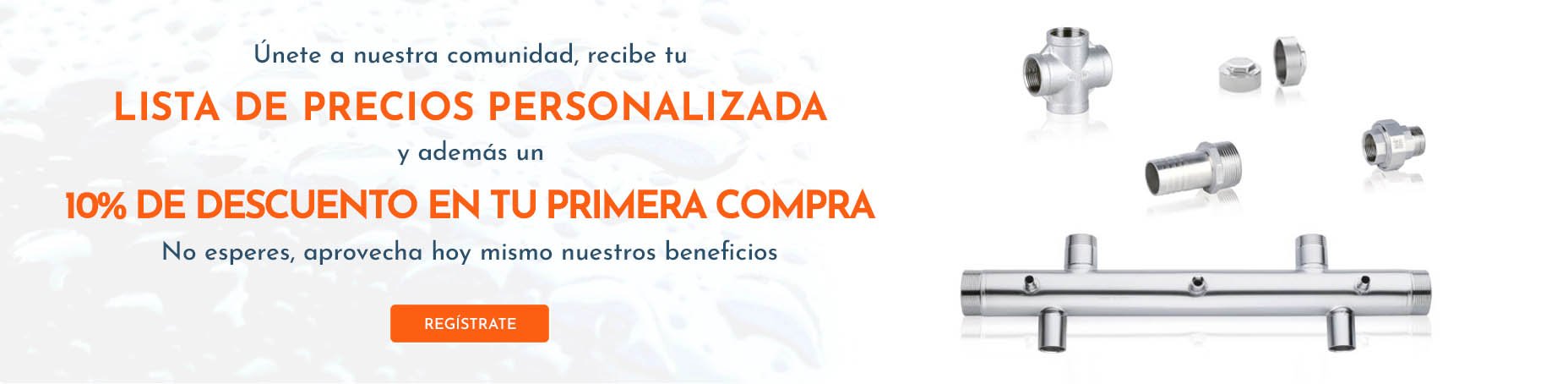 Lista de precios personalizada y un 10% de descuento | Water Fitters