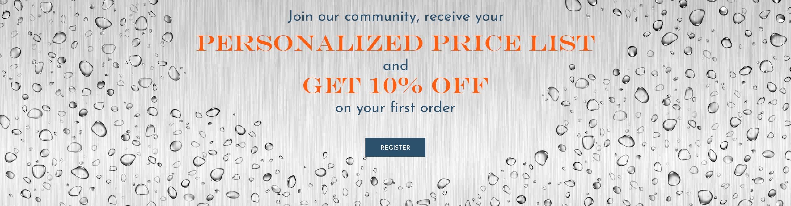 Promo and personalized price list | Water Fitters